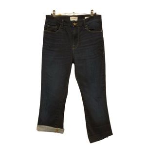 FRAME High Rise dark wash cropped jeans size 29 Altered See Note